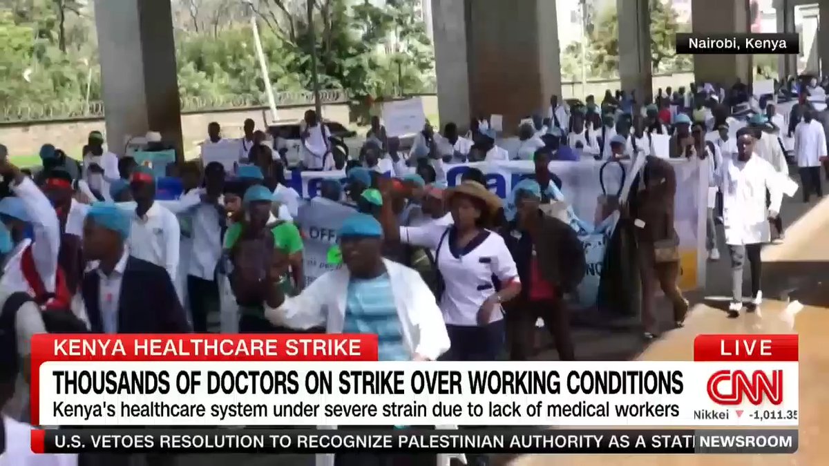 It's Day 38 of the doctors' strike in Kenya. The government says it can't afford to pay them but the medics say they refuse to "supervise deaths" in ill-equipped hospitals. Our CNN report on #DoctorsStrikeKE with Michelle Velez Fabien Muhire