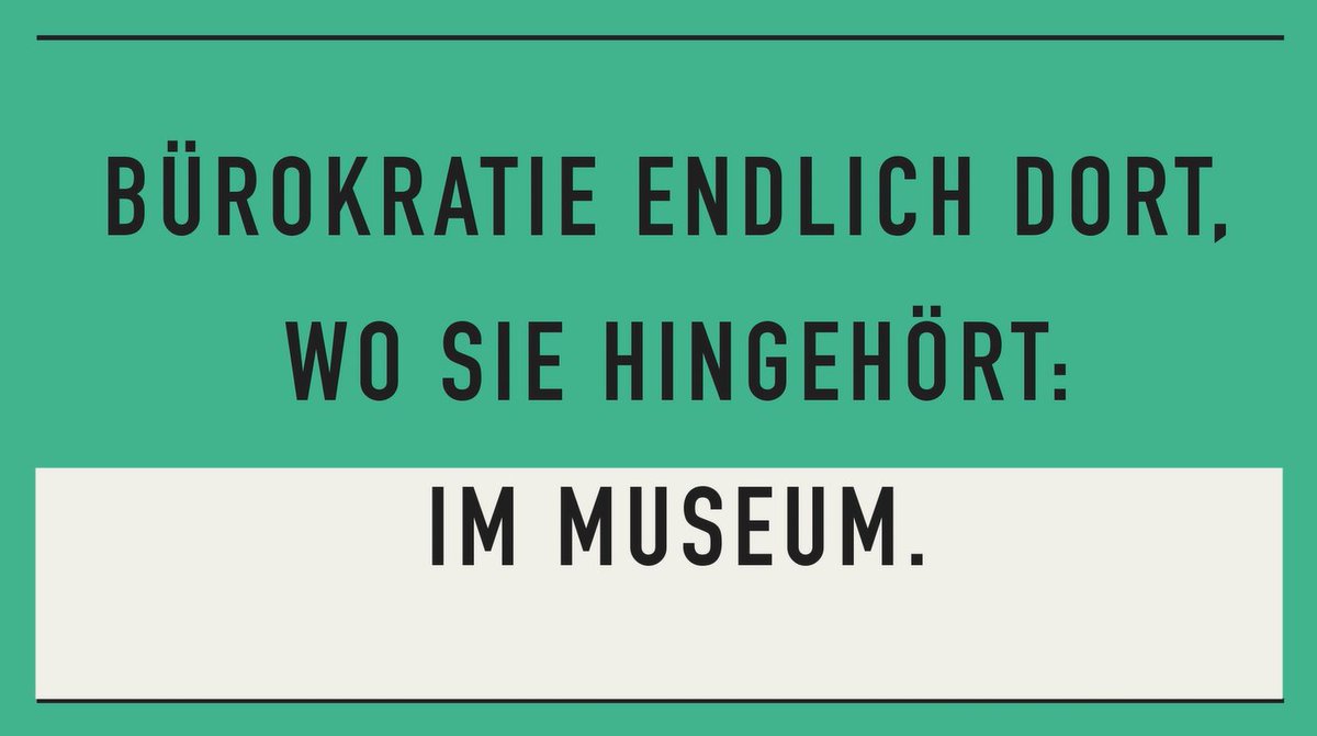 Für fast alles gibt es Museen in Berlin, aber bislang fehlte ein Museum für das größte Ärgernis. Nun eröffnet am 22. April endlich das einzige #Bürokratiemuseum der Welt. Eintritt frei! ➡️
