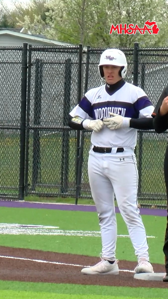 Check out Woodhaven senior Andrew Phillips with the walk-off single in the bottom of the 7th as the Warriors beat our #1 team in the state in Northville. The final score of the first game in a double-header, 3-2 to the Warriors. MHSAA Woodhaven Baseball