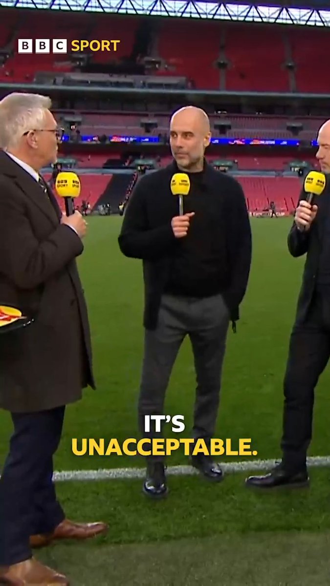 "It's unacceptable" 😡 Pep Guardiola questioned why Manchester City played three days after facing Real Madrid. Thoughts? #BBCFootball #FACup #MCICHE