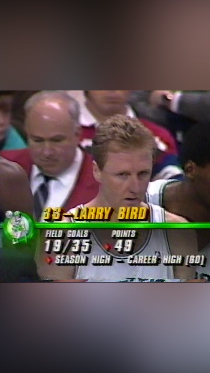 On the brink of retirement and battling severe back pain, Larry Bird didn't just play; he conquered. *49 points *14 rebounds *12 assists Against the Western Conference champs, the Portland Trail Blazers.