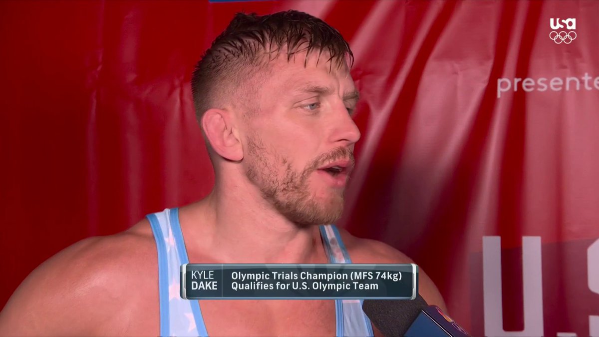 An emotional Kyle Dake reflects on his journey to qualifying for the Olympics in front of his family. #WrestlingTrials24