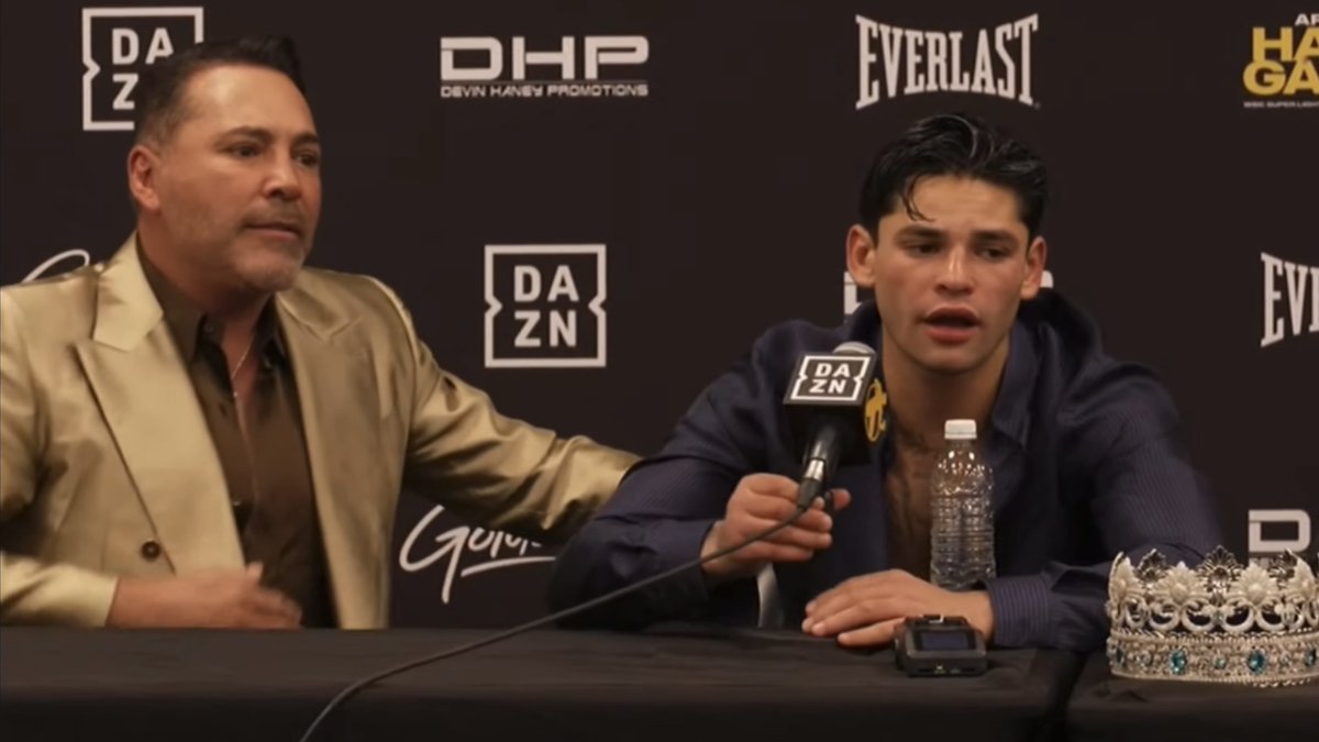 ‼️ Ryan Garcia and his promoter Oscar De La Hoya set the terms for a Gervonta Davis rematch: "Now he [Garcia] is the man, now he's the face of boxing." [🎥 Golden Boy]