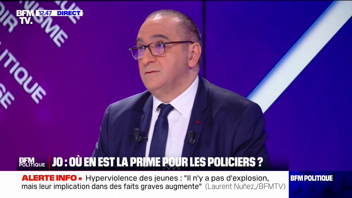 💬 "Je n'ai pas de raison de penser que ce ne soit pas le cas" ➡ Laurent Nuñez, préfet de police de Paris sur le versement d'une prime pour les policiers mobilisés pendant les Jeux olympiques