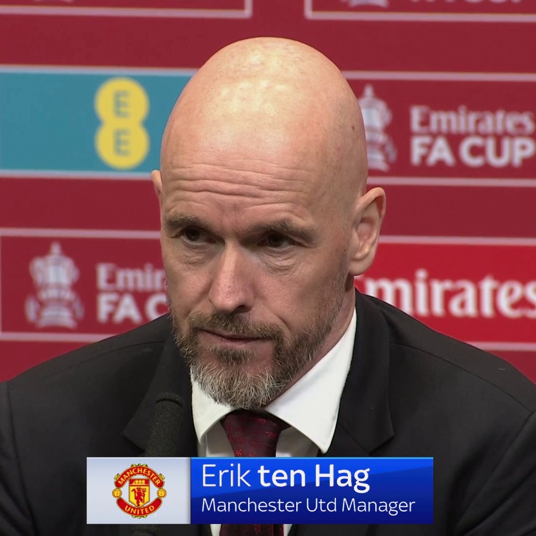 "It's not an embarrassment, it's an achievement!" 💬 Erik Ten Hag on Manchester United surviving a huge scare to beat Coventry and reach the FA Cup final 🏆