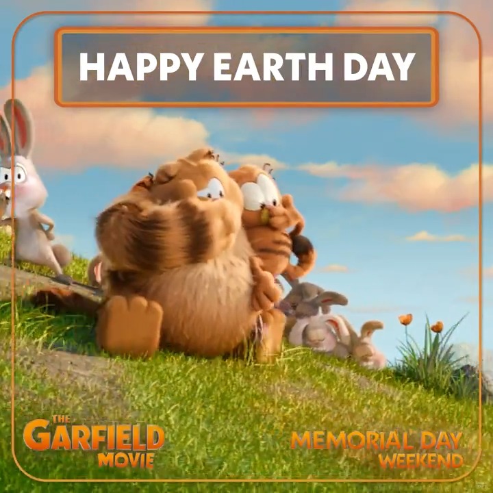 Really getting in touch with all the elements this #EarthDay… I knew I should’ve stayed indoors. Don’t miss #GarfieldMovie in theaters Memorial Day Weekend.