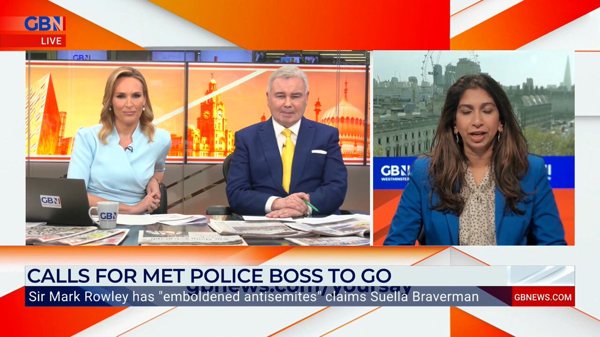 ‘If they don’t have the resources to keep the streets safe for everyone... then they need to ban the marches.’ Suella Braverman expresses her 'disgrace' towards the Met Police after a Jewish man was threatened with arrest for walking in the location of a Palestine protest.