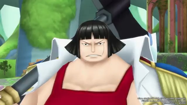 A New Character ■ The Most Defensive Man in the World Sentomaru Element: Red Class: Defender "You're All Under Arrest!" inflicts enemies with Capture Block and knocks them back! "Hah!" is a powerful counter! Use it and bait enemies into attacking! #BountyRush #ONEPIECE