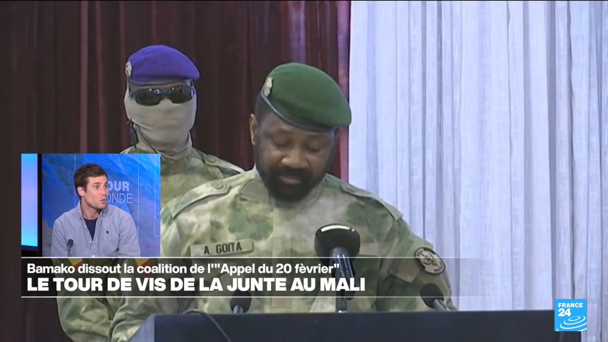 "Le seul moyen qui pourrait éventuellement infléchir la position des militaires au pouvoir, que ce soit au #Mali 🇲🇱, au #BurkinaFaso 🇧🇫 ou au #Niger 🇳🇪, ce serait une mobilisation populaire de masse", estime Benjamin Roger, journaliste Jeune Afrique dans #AutourDuMondeF24 ⤵️
