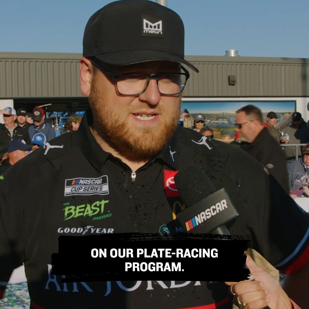 The winning strategy in yesterday's race? Patience. Nick Payne, the spotter for the No. 45, talks with Alex Weaver.