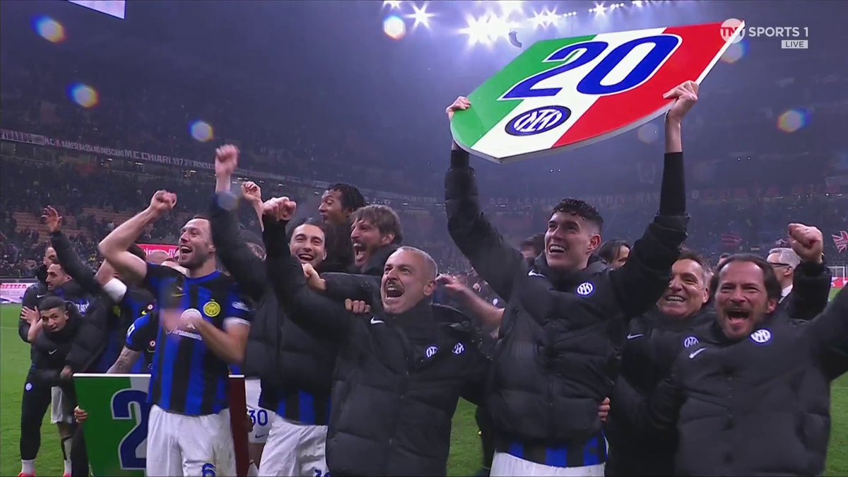 Inter win their 6th Milan derby in a row to become champions of Italy! 🇮🇹