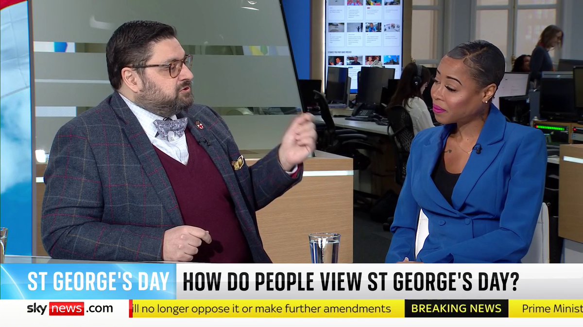 How do people view St George's Day? Imarn Ayton, anti-racism activist, and Rafe Heydel-Mankoo, historian and broadcaster, joined the debate 👇 📺 Sky 501, Virgin 602, Freeview 233 and YouTube
