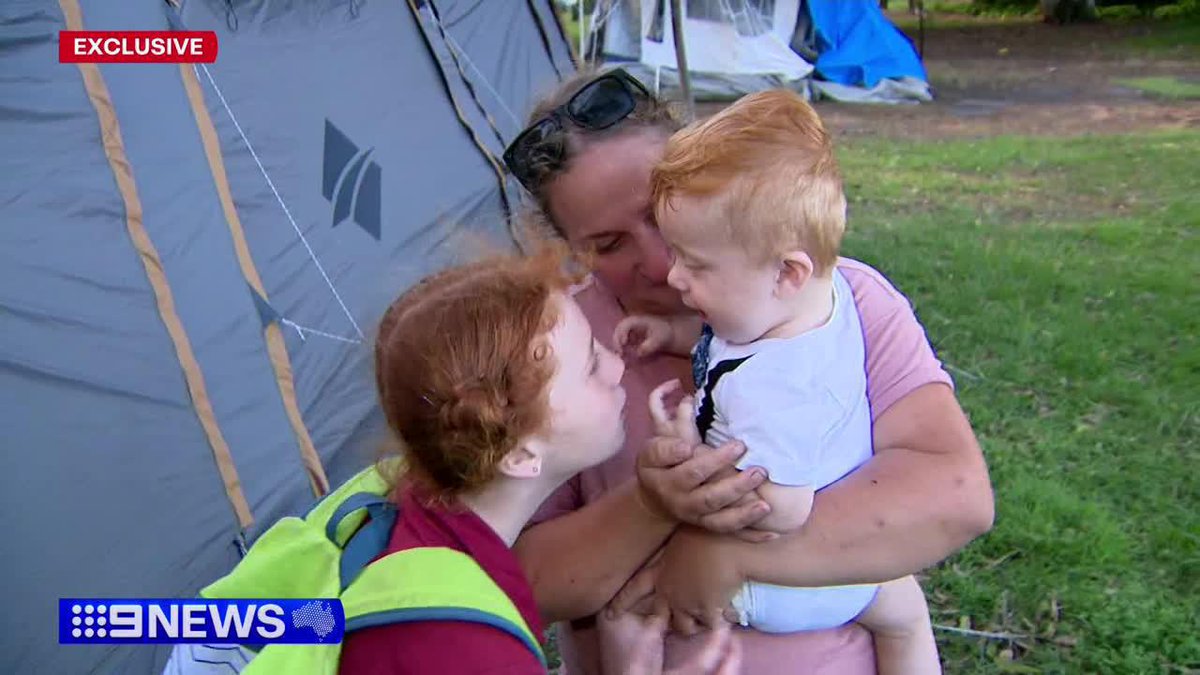 #EXCLUSIVE: A young Queensland family of eight has been left sleeping in a tent, waiting more than six months for a home, after their last lease ended. The Fletchers claim they've been left behind by the government because they have too many children. @ClareTodhunter #9News
