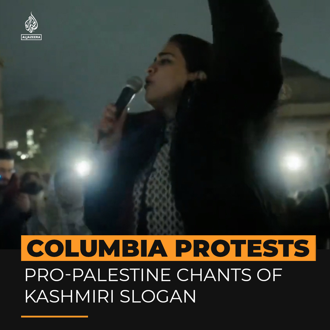 A video showing protesters at Columbia University expressing support for Palestine and chanting the Kashmiri slogan ‘azaadi’, meaning ‘freedom’, has sparked debate and discussion.
