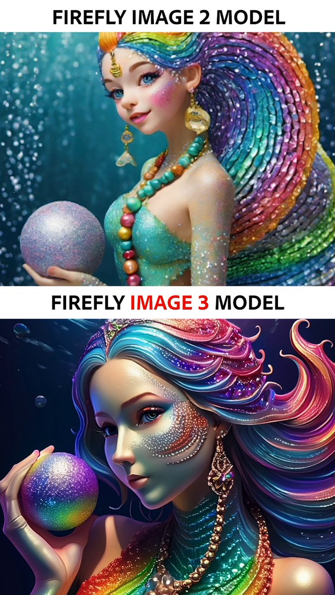 Under the sea 🧜🏻‍♀️ we’ll be playing with #AdobeFirefly Image 3! Try it out today: