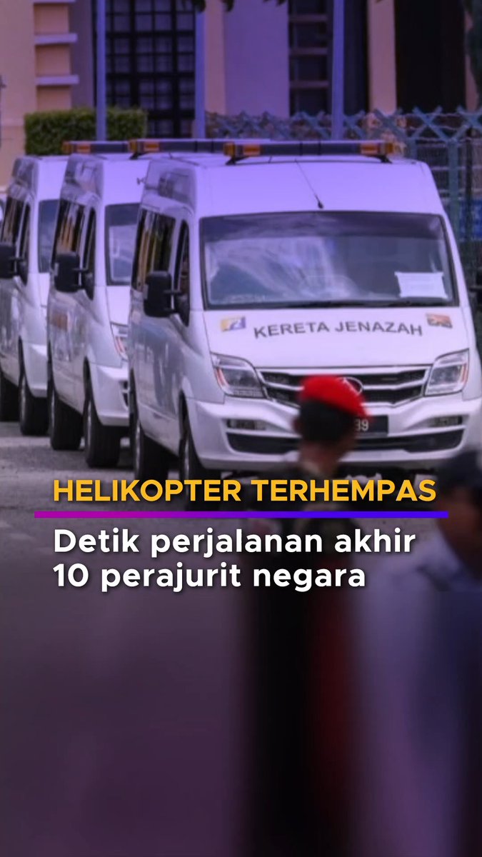 HELIKOPTER TERHEMPAS | Detik-detik akhir perjalanan akhir bagi 10 jenazah dan jasad wira negara yang dibawa keluar dari Hospital Raya Permaisuri Bainun menggunakan van jenazah ke Batalion Ke-23 Rejimen Askar Melayu Diraja (RAMD) untuk disolatkan dan ke lokasi pengebumian.