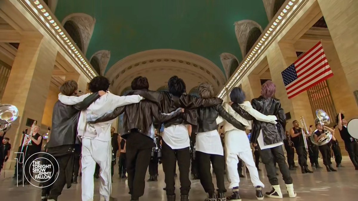 .BTS_official performs “ON” from Grand Central Terminal! #Tonight10 #FallonTonight #FallonFlashback #BTSonFallon