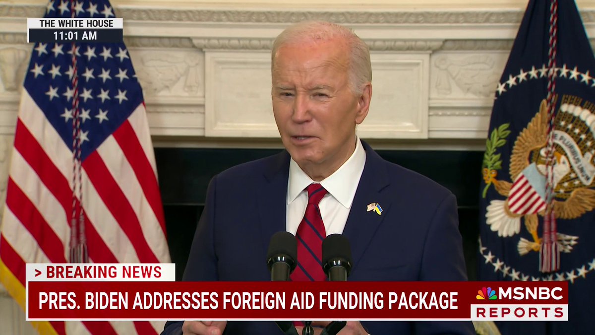 BREAKING: Biden speaks after signing $95 billion aid package for Ukraine, Israel and Taiwan. “This package is literally an investment not only in Ukraine’s security but in our own security.”