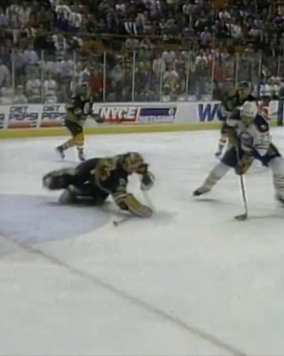 On this day in 1993, Rick Jeanneret had one of the most iconic calls in NHL history after Brad May scored the overtime winner for the Buffalo Sabres to sweep its First Round series against the Bruins. #StanleyCup