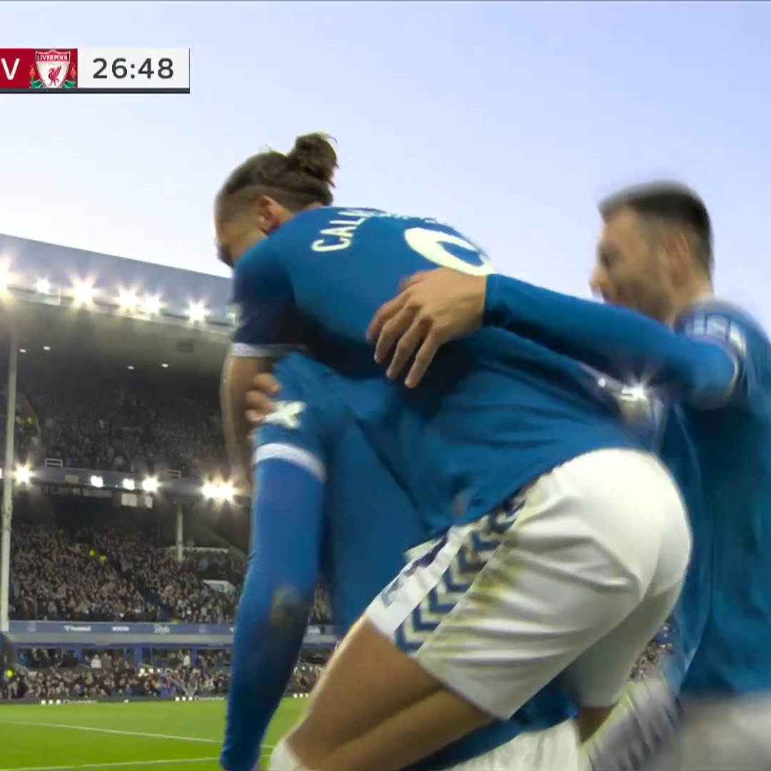 GOODISON PARK ERUPTS. EVERTON LEAD IN THE MERSEYSIDE DERBY. 💥 📺 Peacock | #EVELIV