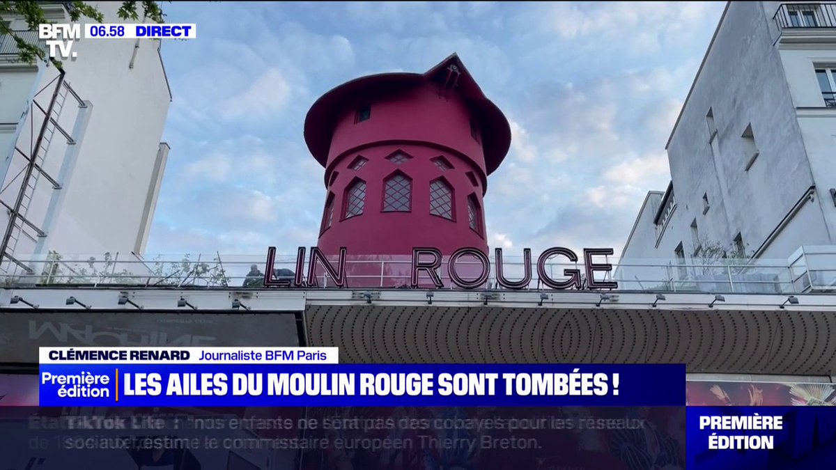 Paris: les ailes du Moulin Rouge se sont effondrées cette nuit