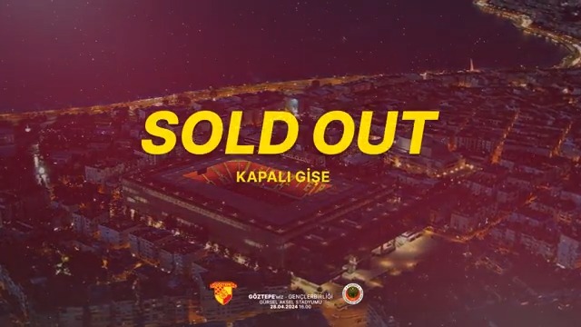 𝓔𝓯𝓼𝓪𝓷𝓮𝓼𝓲𝓷 𝓽𝓪𝓻𝓲𝓱𝓲𝓷𝓵𝓮 𝓖𝓸̈𝔃𝓽𝓮𝓹𝓮💛❤ Karşılaşmanın biletlerini kısa süre içinde tüketen anlı şanlı #Göztepe taraftarına sonsuz teşekkürler🙏 Pazar günü 16.00'da hep birlikte evimiz Gürsel Aksel Stadyumu'ndayız🤜🤛 #SoldOut #KapalıGişe