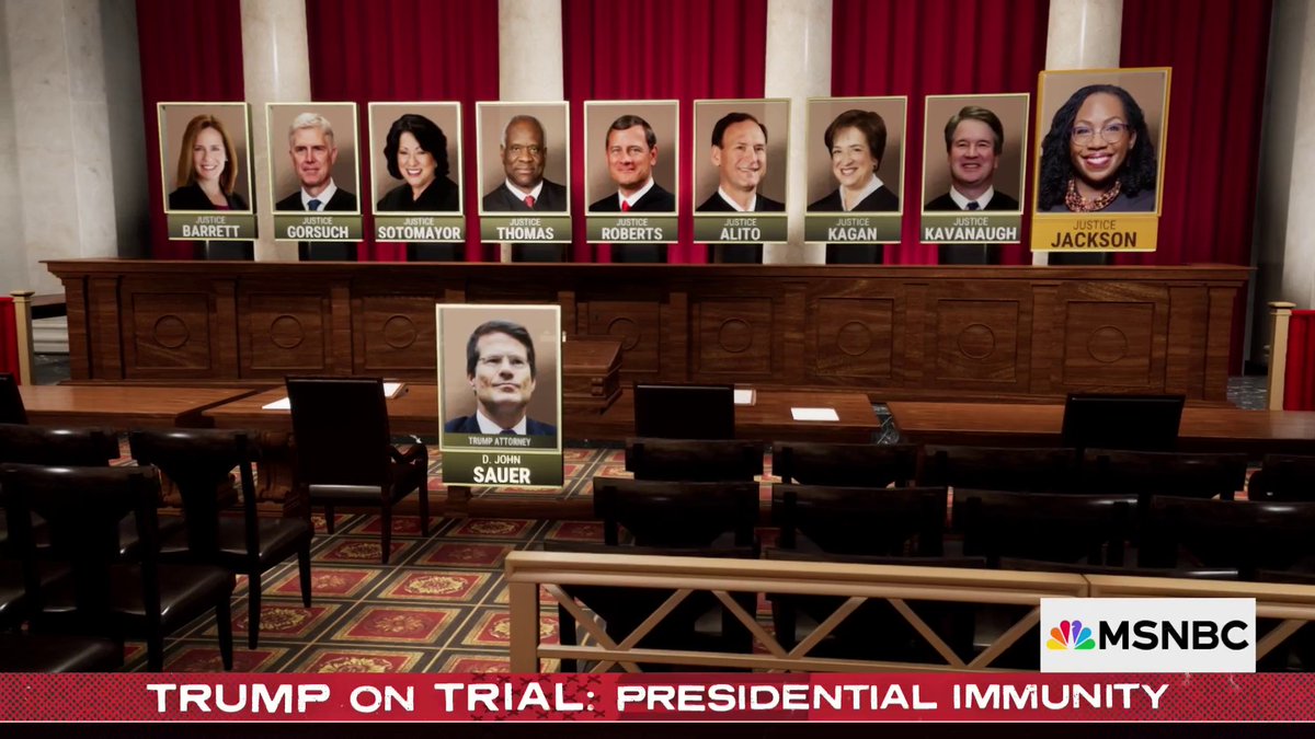 MOMENTS AGO: Justice Jackson tells Trump's attorney "I’m trying to understand what the disincentive is from turning the Oval Office into, you know, the seat of criminal activity in this country." LISTEN LIVE: