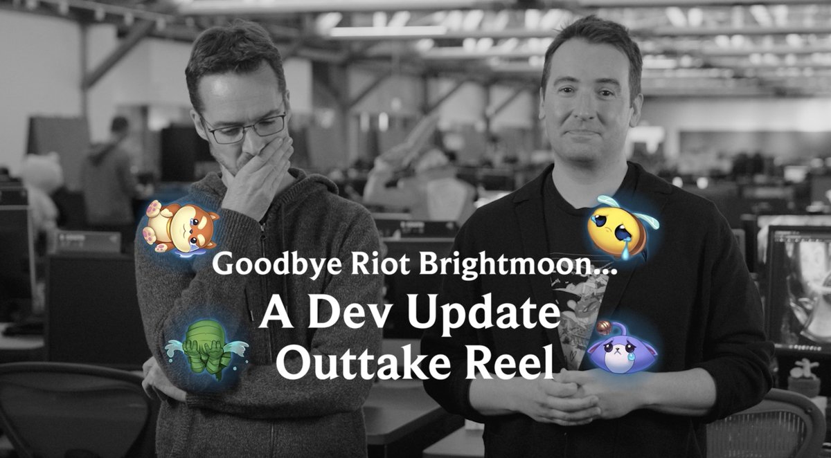 Thank you @riotbrightmoon for everything you’ve done for League over the past eight years, and for all the laughs when filming the Dev Updates! GGWP❤️