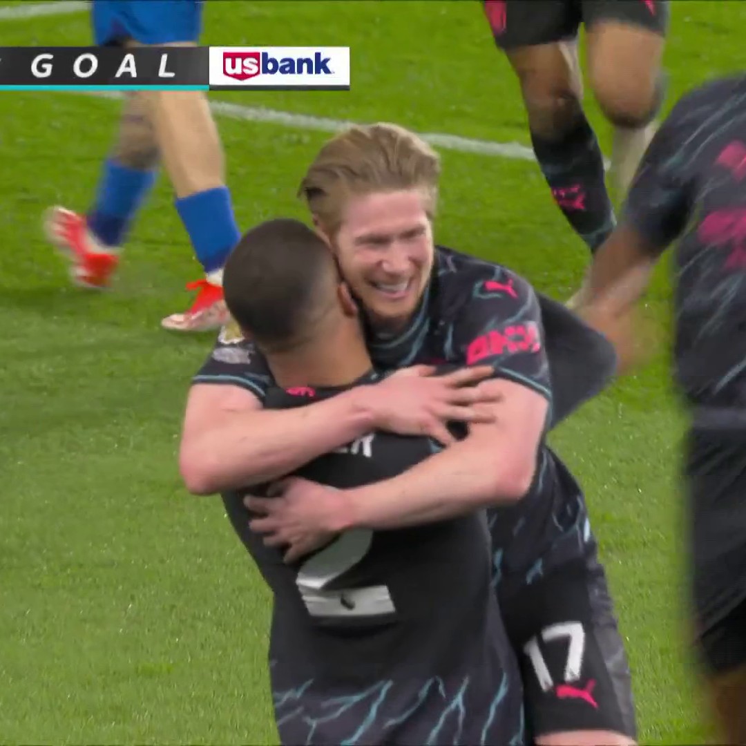 KDB's first headed goal in the Premier League ✈️ (via NBC Sports Soccer)