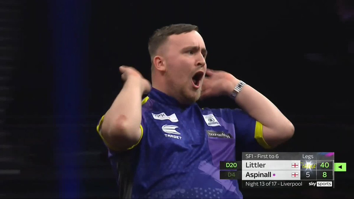 DECIDER! What a game this is! Nathan Aspinall spurns a further two match darts, and Littler keeps his cool to send this match all the way! 📺 #PLDarts | SF1