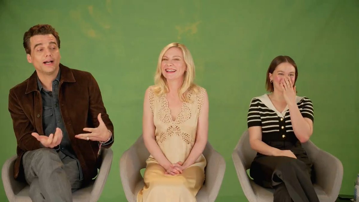 "I think we can safely say that I was the best driver." Kirsten Dunst, Wagner Moura and Cailee Spaeny on filming #CivilWarMovie stunts in a real car rigged with over 10 cameras.