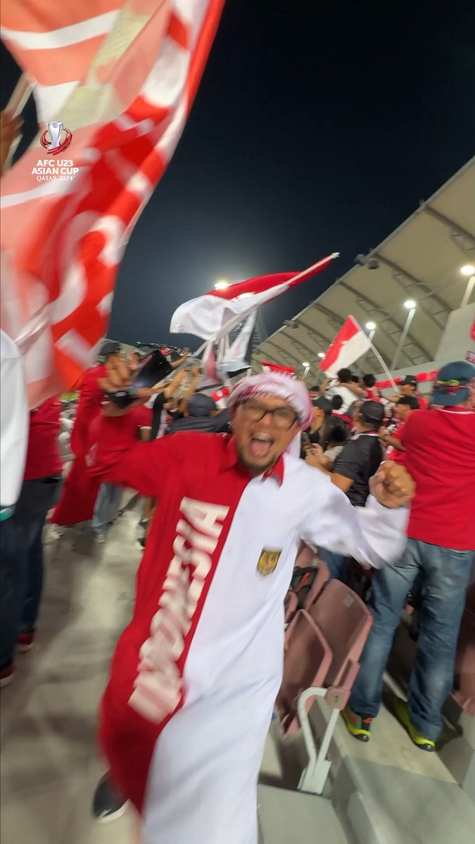 Indonesian and Korean fans… thank you for the great vibes 🙏 🇰🇷🆚🇮🇩 #AsianCupU23 #HayyaAsia #AFCU23 #RoadtoParis2024