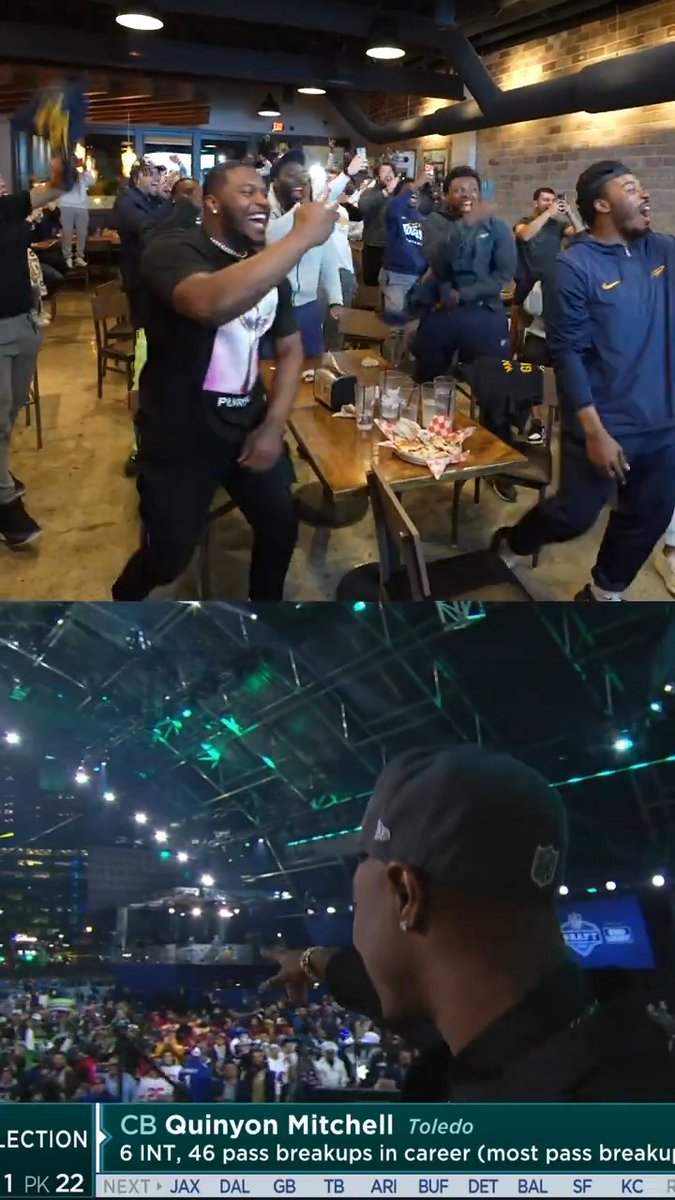 .Quinyon Mitchell became Toledo Football's first Round 1 pick in 30 years. His teammates went crazy for him. 🥹 Philadelphia Eagles