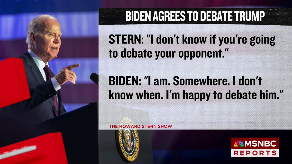LISTEN: President Biden says he's "happy to debate" Trump before the 2024 election. @dashaburns has more.