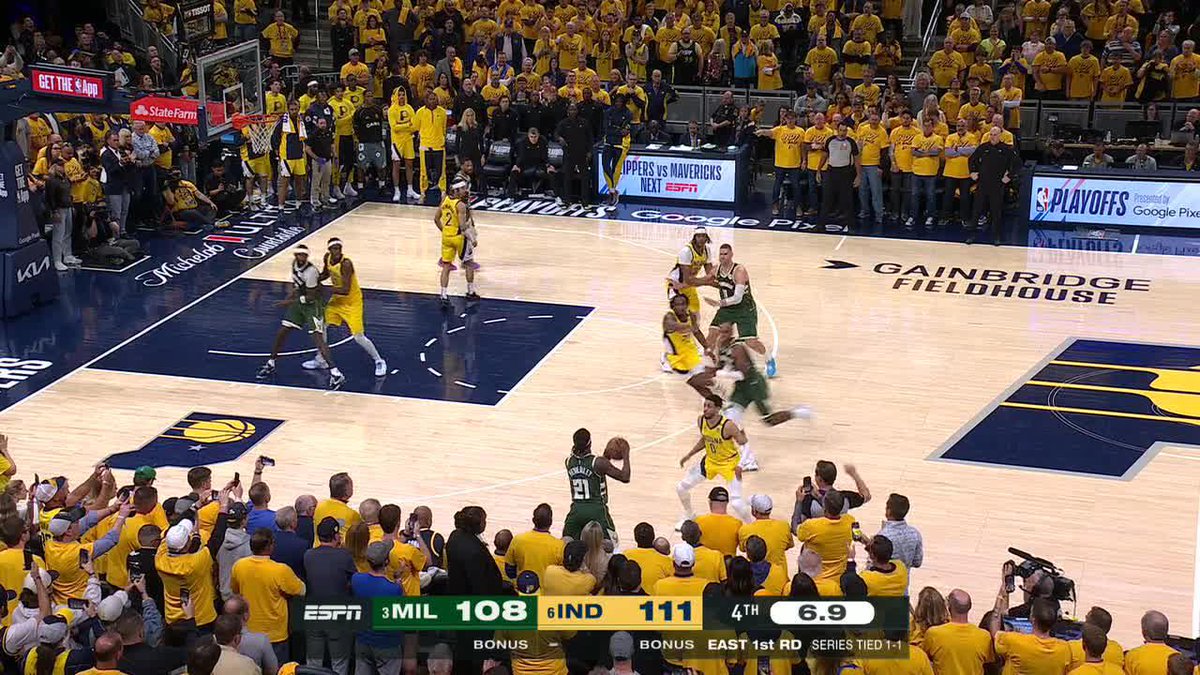 KHRIS MIDDLETON TIES IT WITH 1.4 LEFT IN THE GAME 🔥 OVERTIME IN INDY!