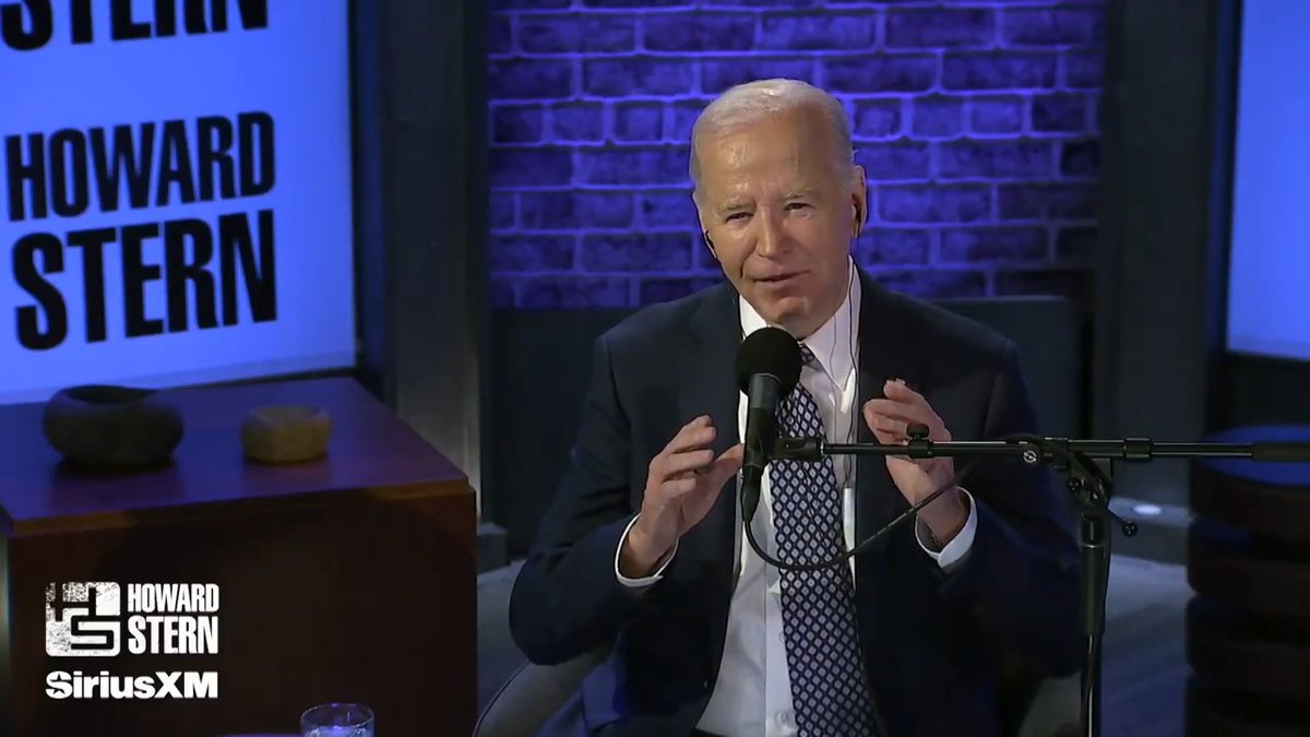 Howard Stern: I want to thank you for your compassion. We're lucky to have you in the Oval Office and serving as the father of the country. I want to thank you for providing a calming influence and an organized administration post-COVID President Biden: The American people deserve the credit. They never give up. We’re the most unique country in the world Stern: I don’t want to lose it President Biden: We’re not gonna lose it, God willing