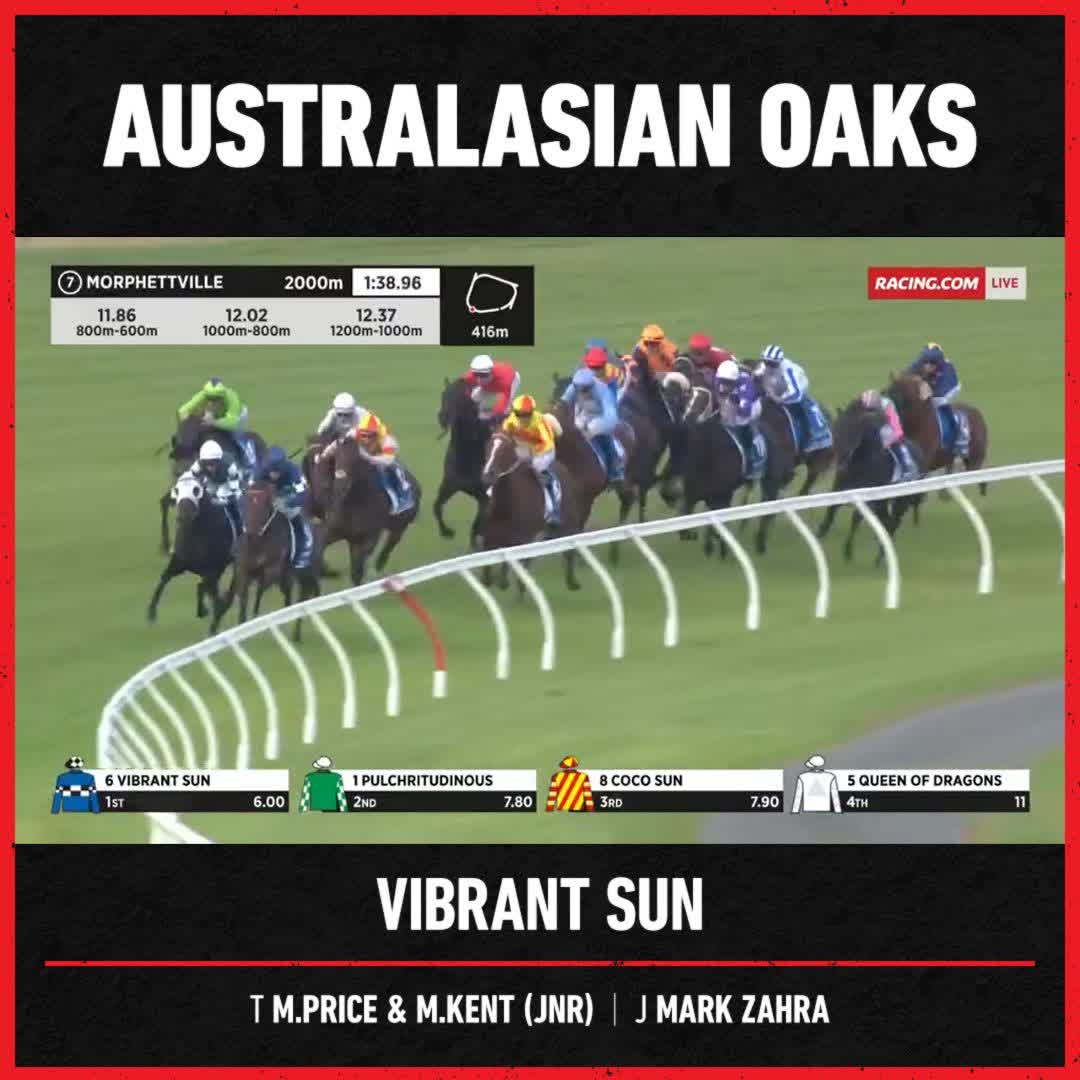 Mark Zahra wins his 30th G1! 👑 Vibrant Sun leads throughout to claim the Australasian Oaks 💪 Price Kent Racing Michael Kent