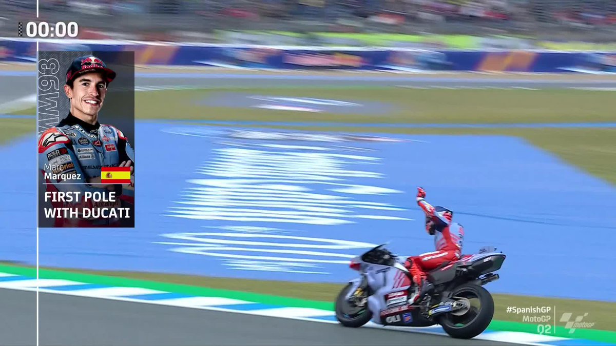 Frustration turns into utter joy! Marc Márquez TAKES HIS FIRST POLE ON DUCATI MACHINERY! 🙌 And he does it on home soil 👊 #SpanishGP 🇪🇸