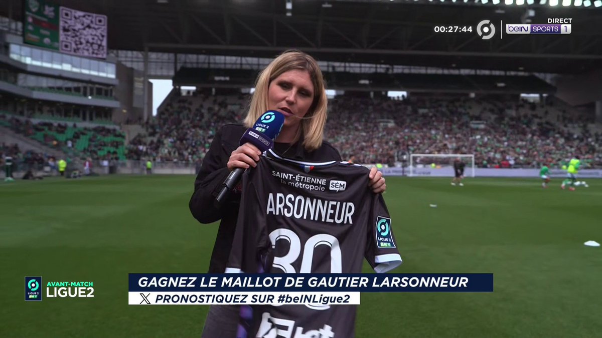 [🎁CONCOURS] 🔮 Donnez votre pronostic pour #ASSESMC via #beINLIGUE2 👕 Le maillot dédicacé de Gautier Larsonneur (AS Saint-Étienne) est à gagner ! 👉 Follow beIN SPORTS pour jouer !