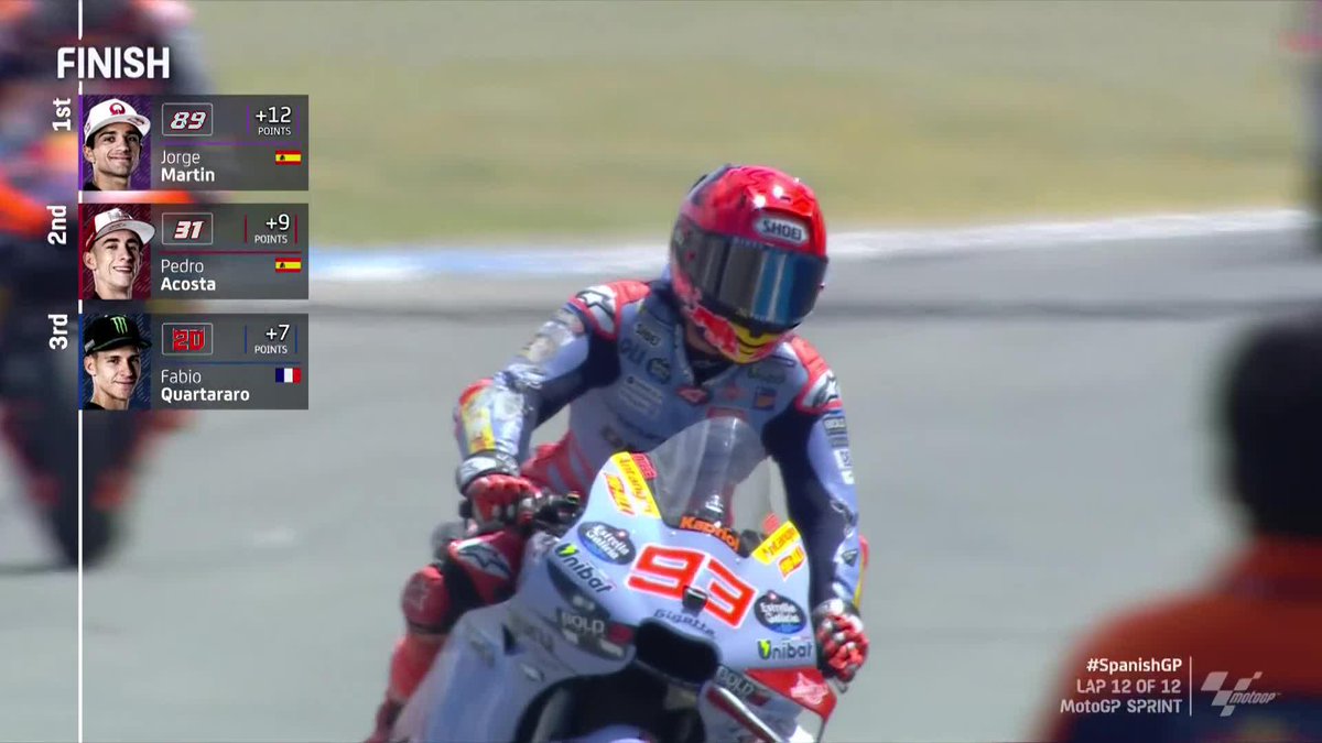 A final P7 for Marc Márquez after crashing out of the lead 💔 A tough one to swallow, but he will have another go at it tomorrow 👊 #SpanishGP 🇪🇸