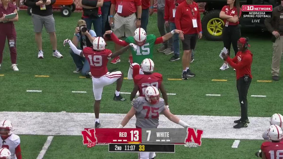 Dylan Raiola looked the part in Nebraska Football's spring game. 🤩 Watch the 5-star QB's TD passes. ⤵️ #B1GFootball x Dylan Raiola