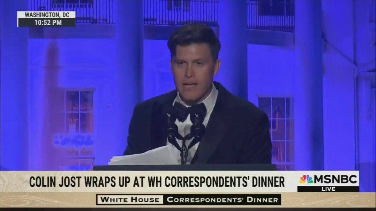 .Colin Jost: My grandfather voted for you in the last election he ever voted in. The reason he voted for you is because you’re a decent man. I thank you for your decency on behalf of my grandfather