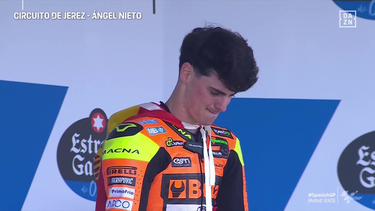 Suena el himno español 🇪🇸 ¡Por Fermín Aldeguer Mengual! ¡Por Manuel Gonzalez Simon! ¡Por todos los que están en Jerez! 👏 #SpanishGP #MotoGP 🏁