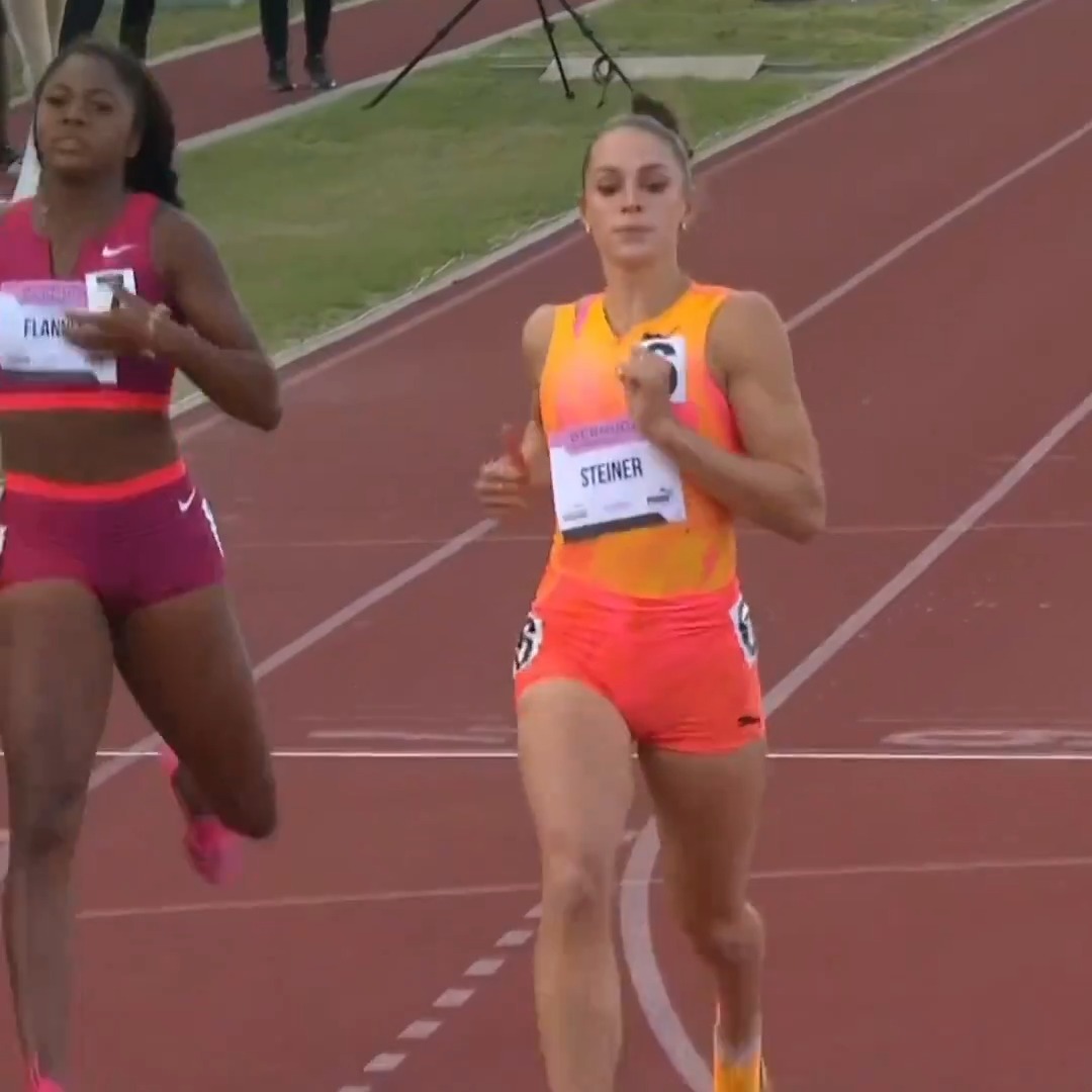 American sprinter Abby Steiner wins her second consecutive USATF Bermuda Grand Prix 200m title.