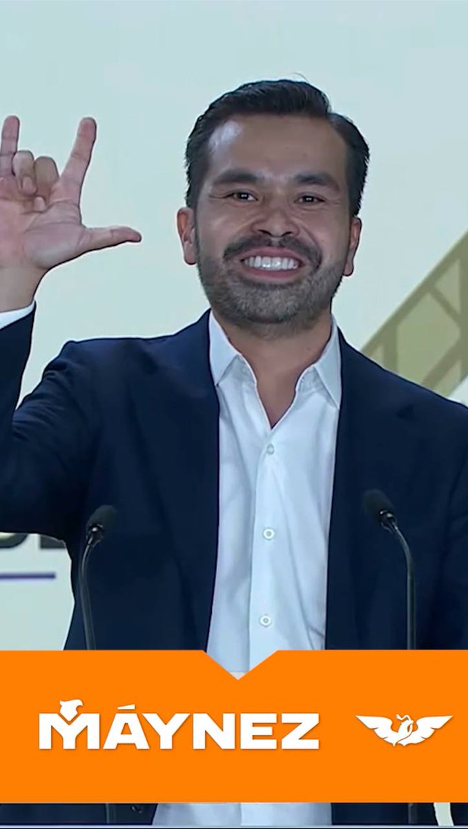 Gracias a todas las niñas, niños, jóvenes y todas las personas que han hecho posible que haya cambiado el guion de la contienda presidencial en tan solo un mes 🇲🇽. Este mensaje es para ustedes 🤟🏼: #MáynezPresidente #DebateINE