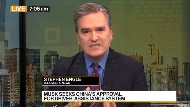 Tesla’s Elon Musk makes an unannounced trip to China, seeking approval for a driver-assistance software that could help arrest the carmaker’s revenue decline. Stephen Engle tells us what we know so far