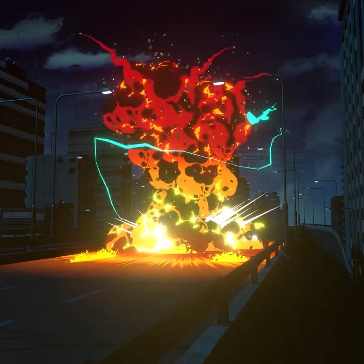 ブレンダーで作ったアニメ爆発エフェクト #blender #b3d #geometrynodes