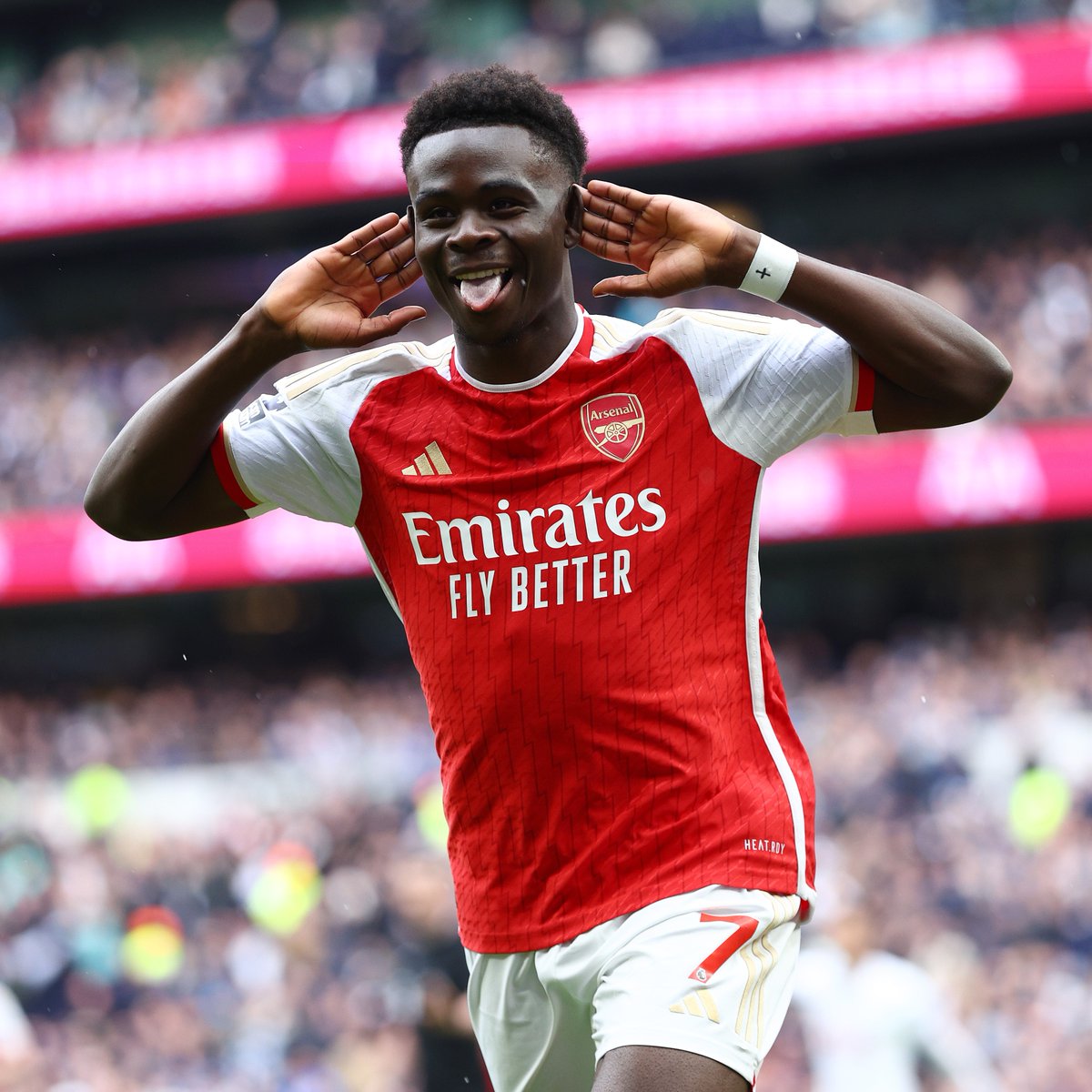 A Gunner through and through. From Hale End to the first team. From 87 to 7. Goals in back to back north London derbies. Our Bukayo ❤️