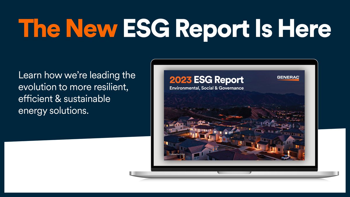See how we are leading the evolution to more resilient, efficient and sustainable energy solutions in our 2023 Environmental, Social and Governance Report. Read the report here: #ThePowerOfGenerac