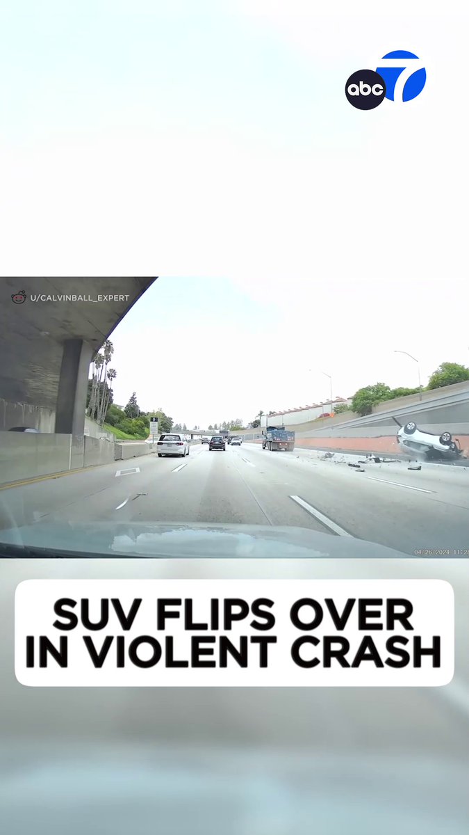 A driver's dashcam captured a wild car crash on the 134 Freeway in Burbank, and the California Highway Patrol is now reviewing the video. Good Samaritans rushed to help the SUV driver, who was then taken to the hospital with minor injuries.